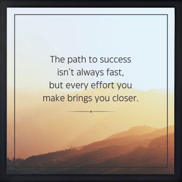 The path to success isn’t always fast Quote Frame
