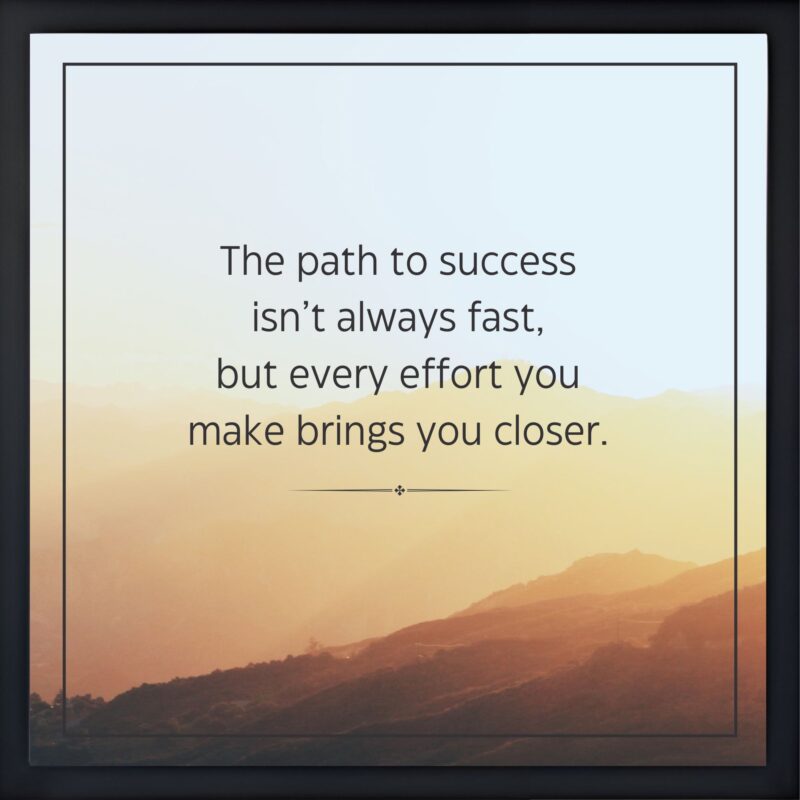 The path to success isn’t always fast Quote Frame