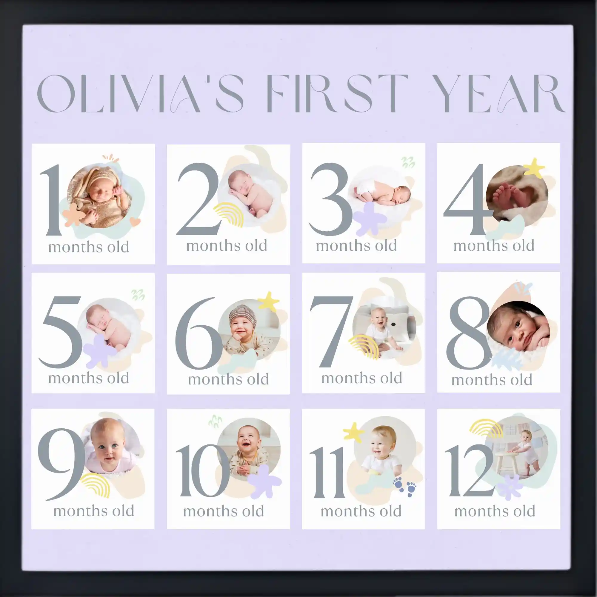 baby first year frame