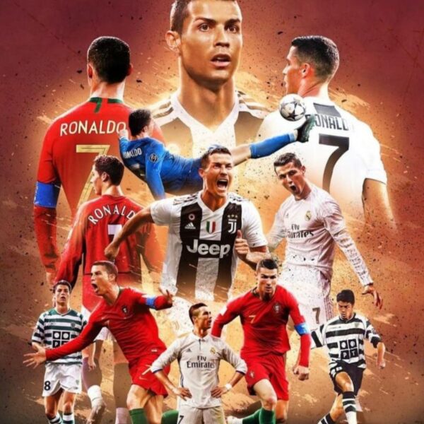cristiano ronaldo football metal poster