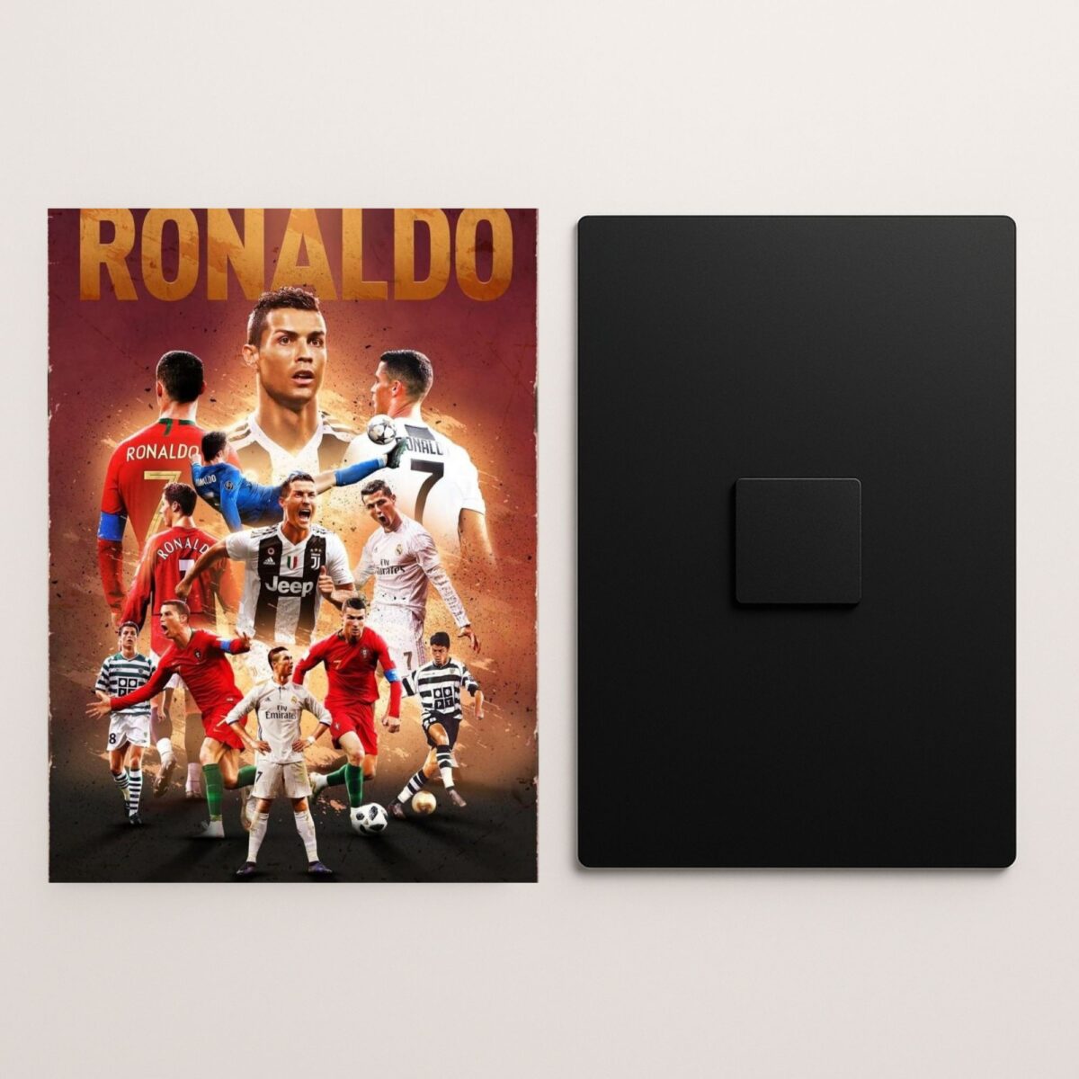 cristiano ronaldo football metal poster front and back preview
