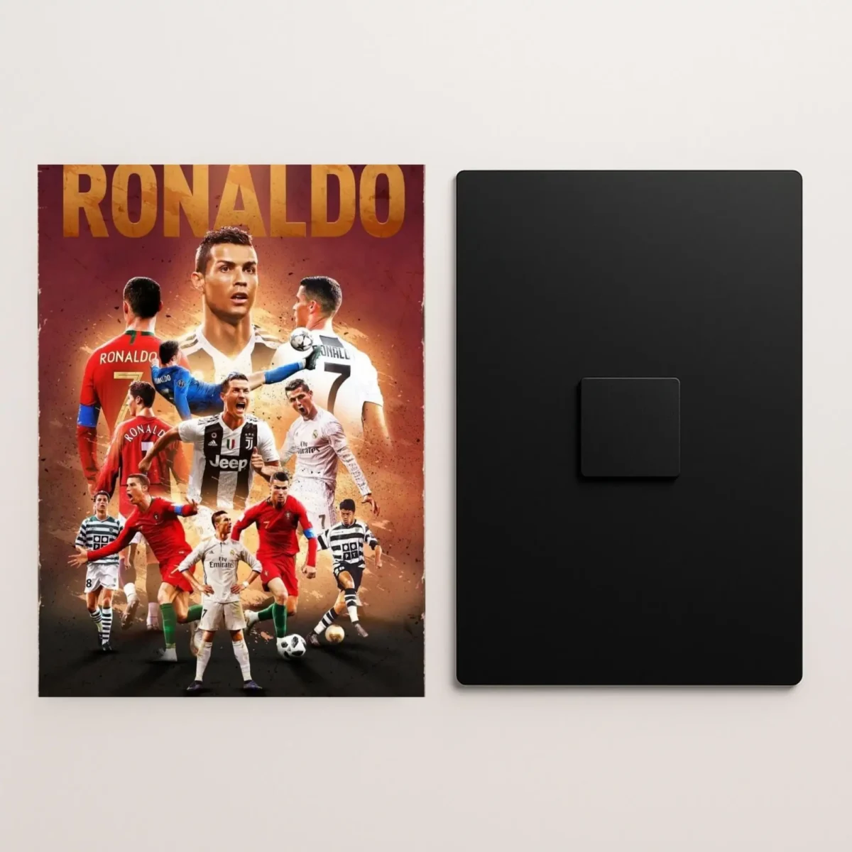 cristiano ronaldo football metal poster front and back preview