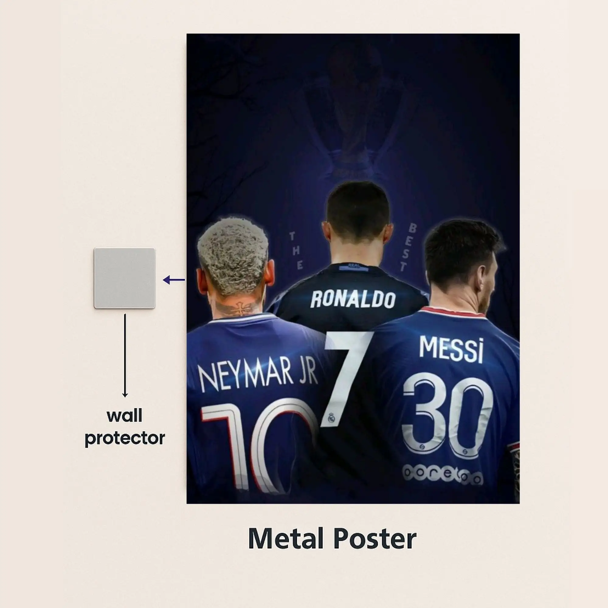 football champions metal poster with wall protector