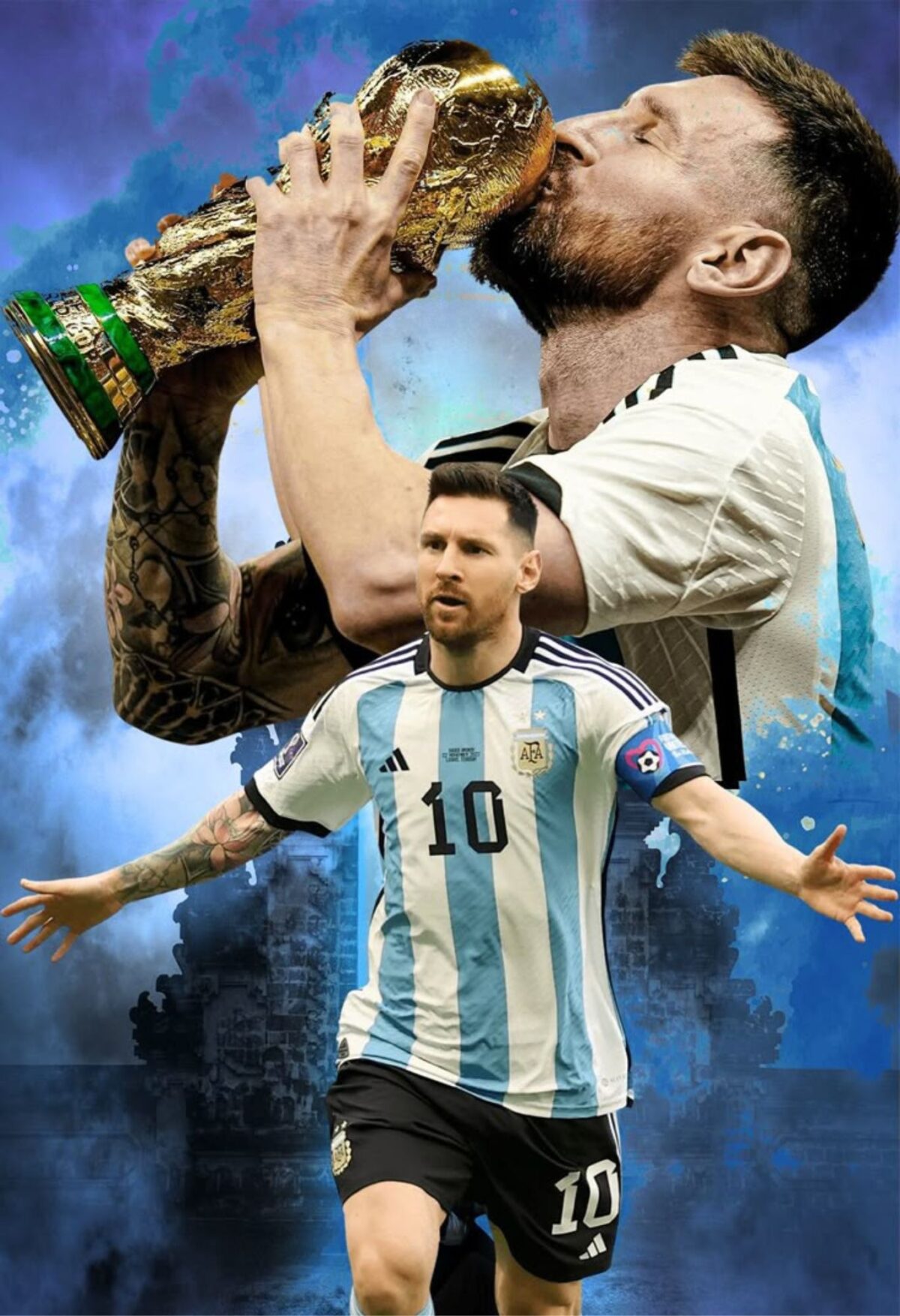 lionel messi football metal poster