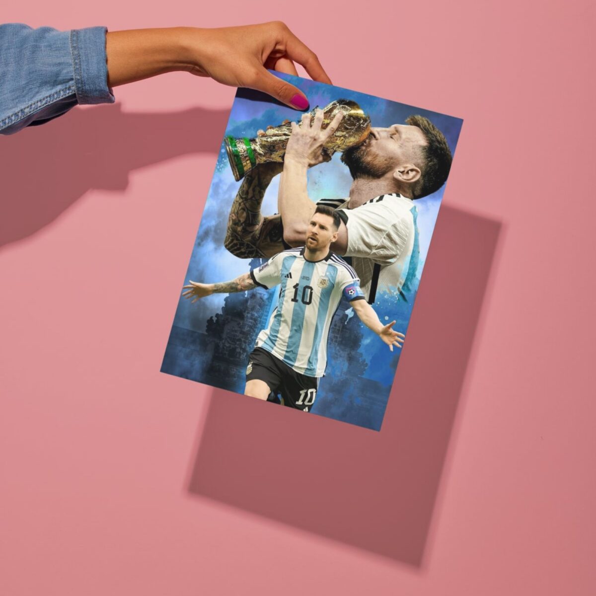 lionel messi football metal poster preview
