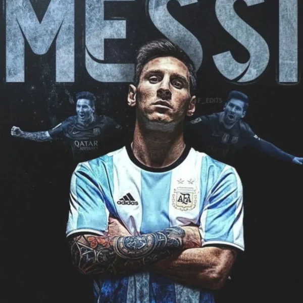 lionel messi metal poster