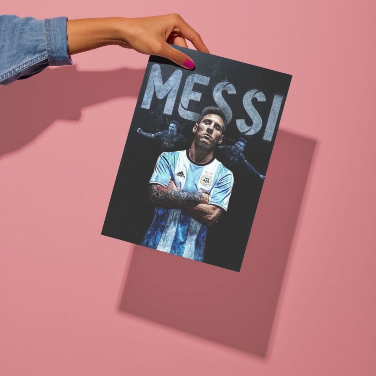lionel messi metal poster preview