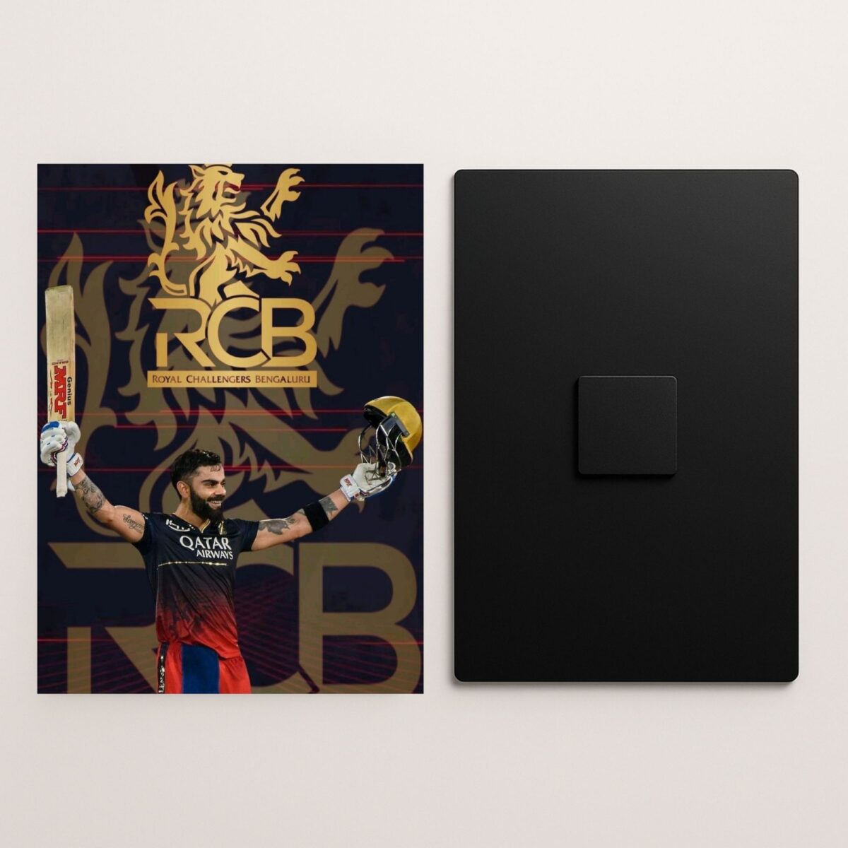 rcb virat kohli metal poster front and back preview