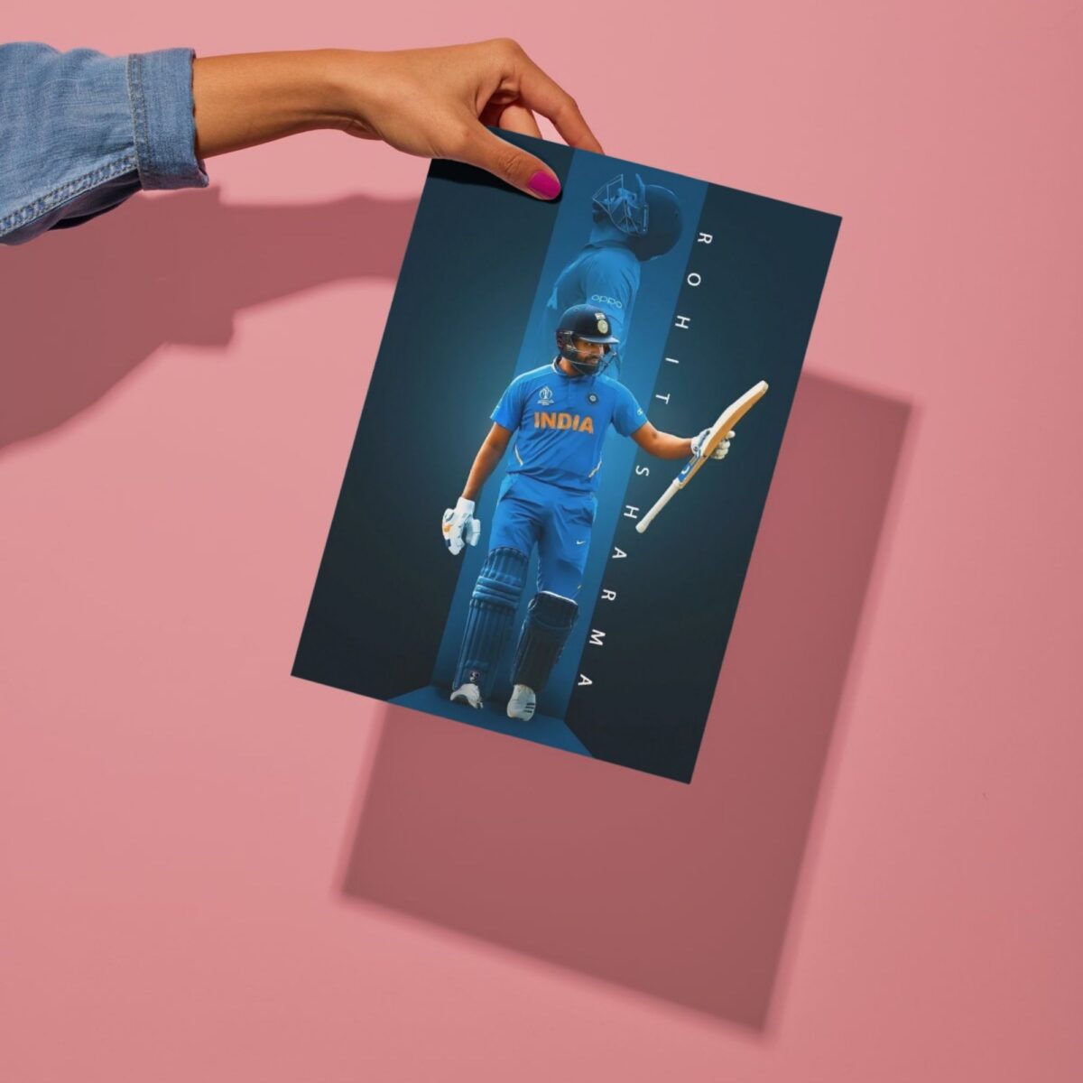 rohit sharma metal poster preview