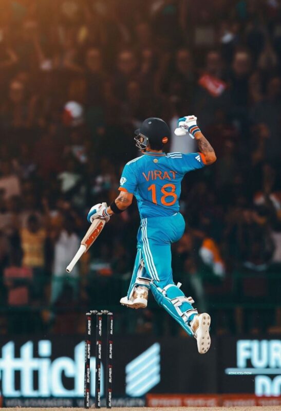 virat kohli celebrate win metal poster