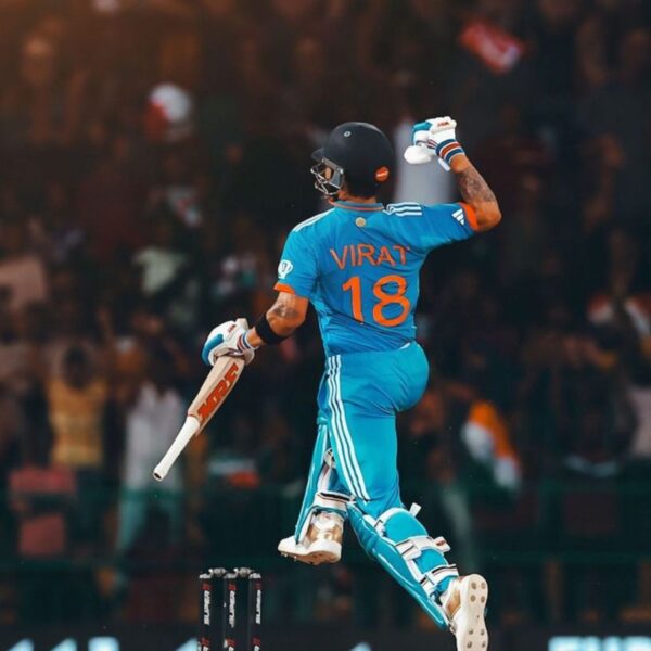 virat kohli celebrate win metal poster