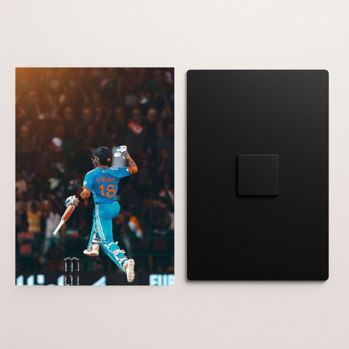 virat kohli celebrate win metal poster preview