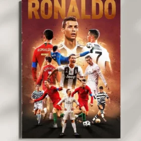 wall mounted cristiano ronaldo football metal poster