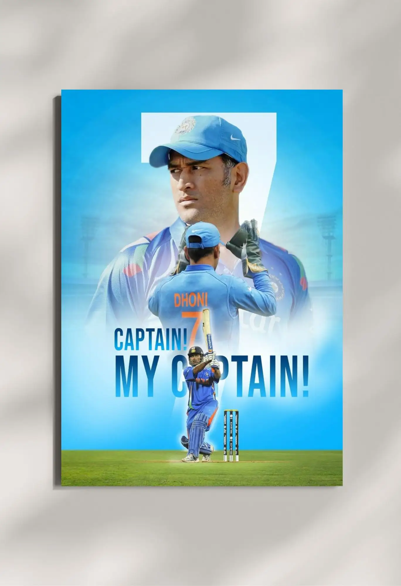 wall mounted dhoni metal poster