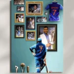 wall mounted dhoni winning trophy metal poster