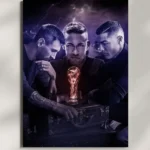 wall mounted football champions trophy metal poster