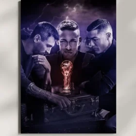 wall mounted football champions trophy metal poster