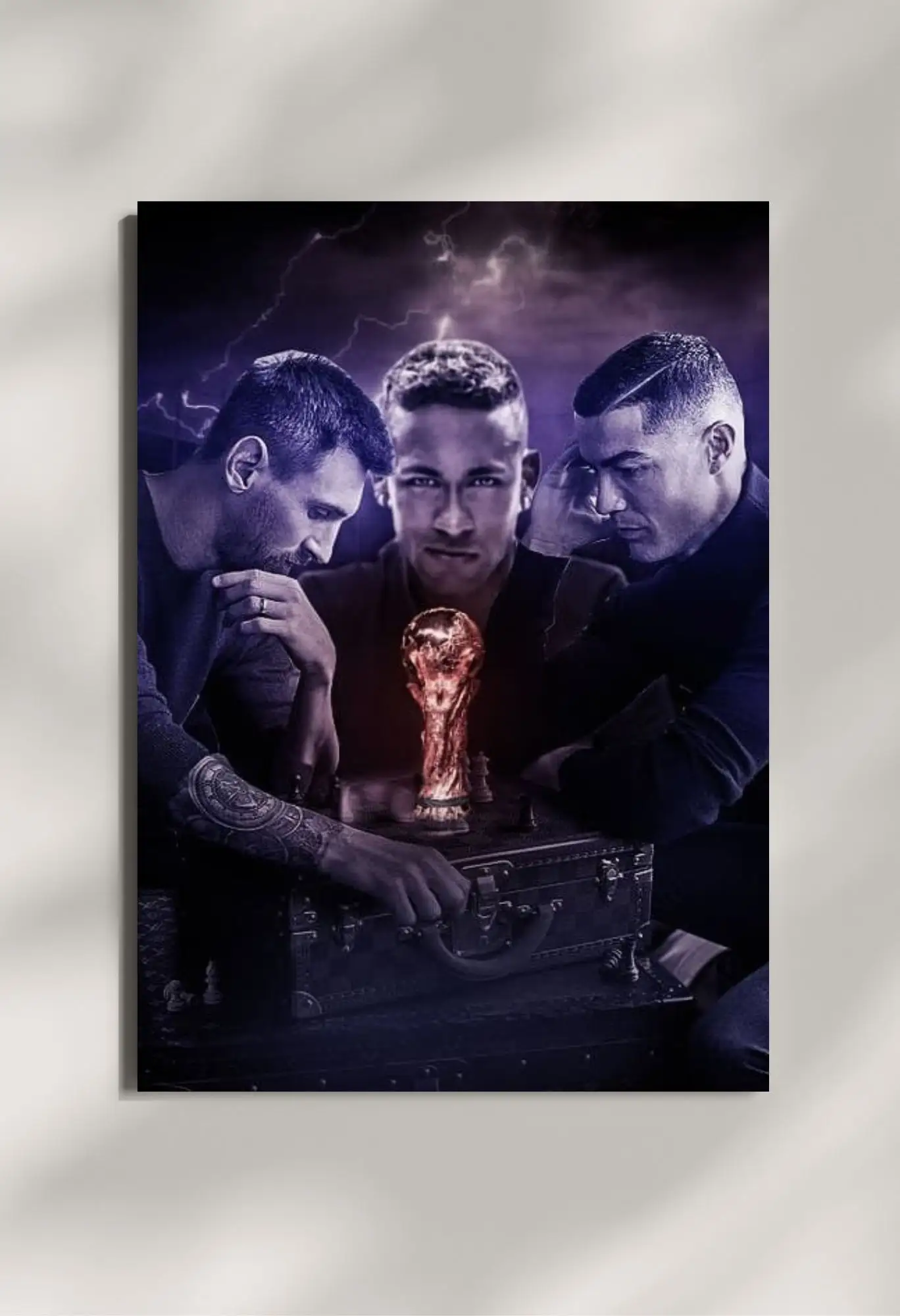 wall mounted football champions trophy metal poster