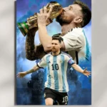 wall mounted lionel messi football metal poster