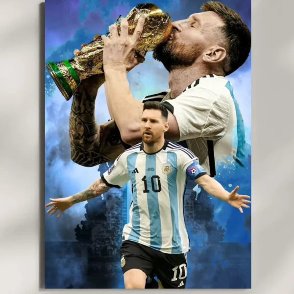 wall mounted lionel messi football metal poster