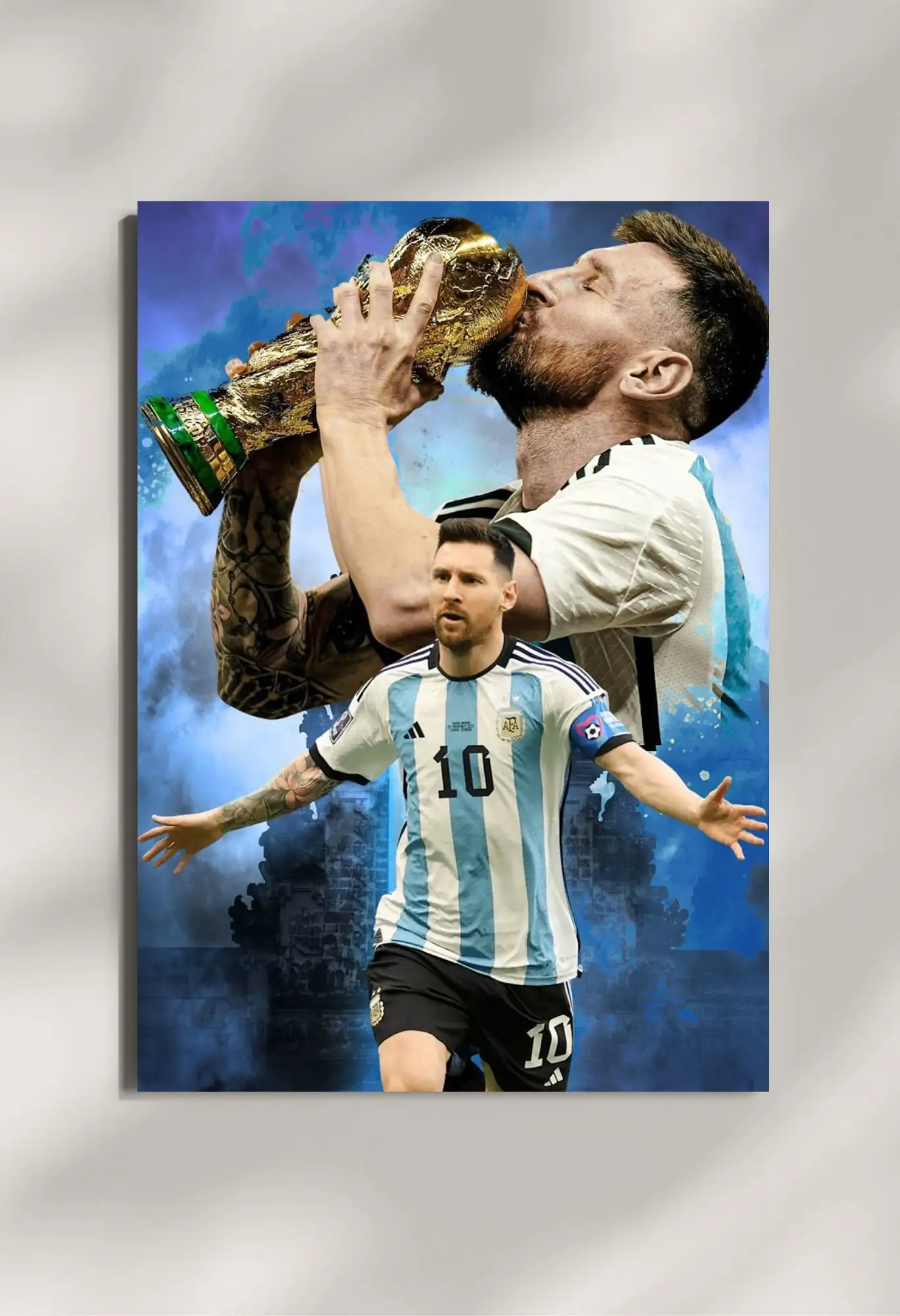 wall mounted lionel messi football metal poster