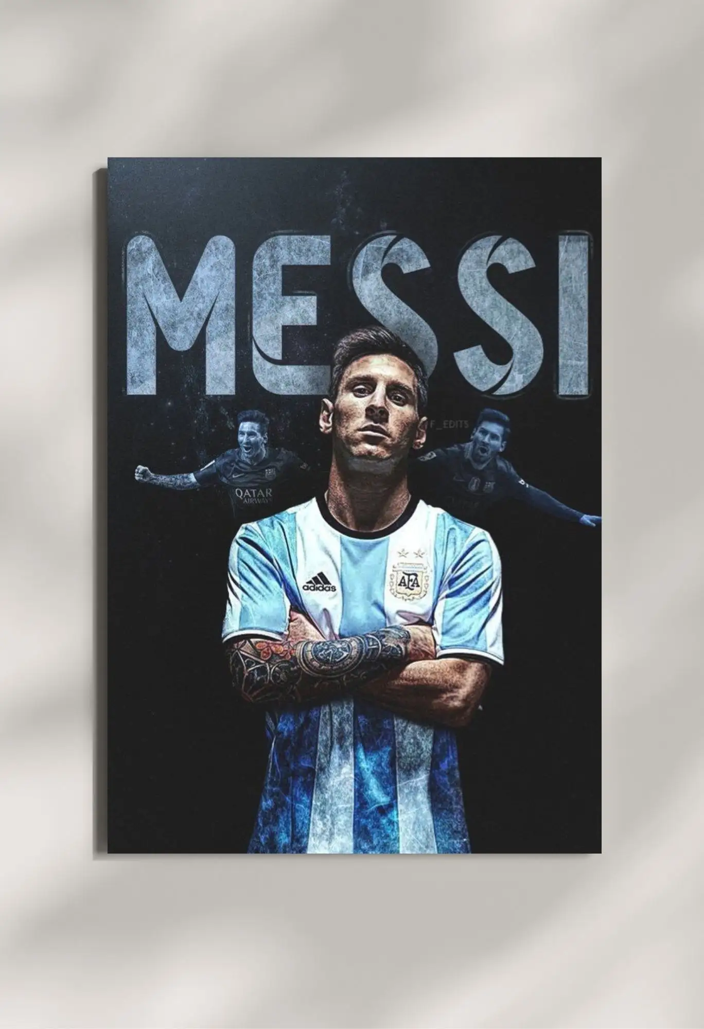 wall mounted lionel messi metal poster