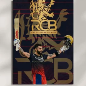 wall mounted rcb virat kohli metal poster