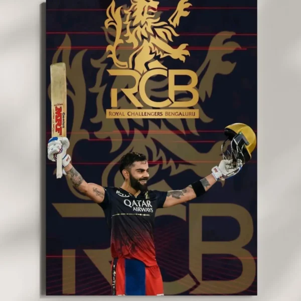 wall mounted rcb virat kohli metal poster