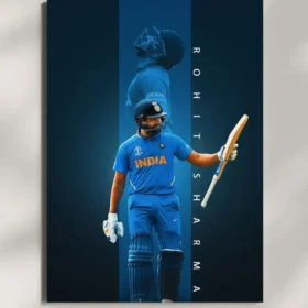 wall mounted rohit sharma metal poster