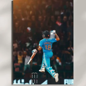 wall mounted virat kohli celebrate win metal poster