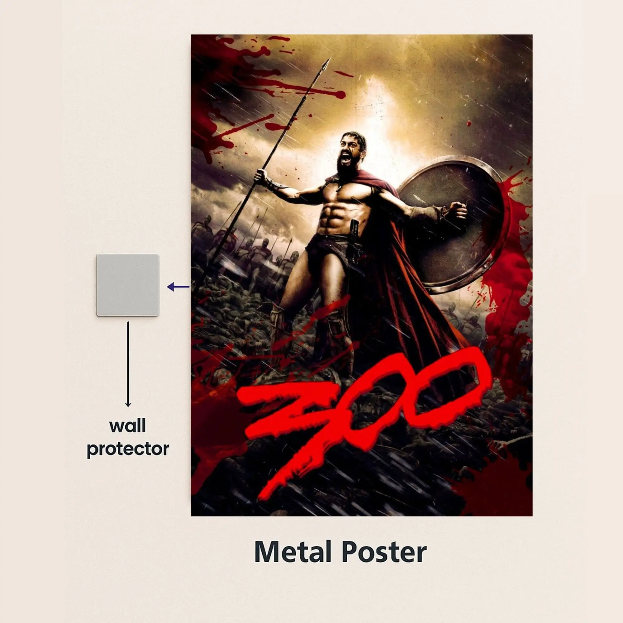 300 movie metal poster with wall protector