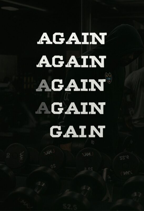 again and gain gym quote metal poster