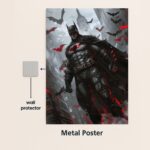 batman red metal poster with wall protector