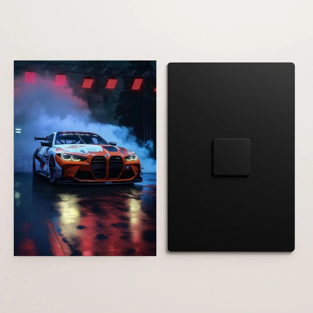 bmw car metal poster front and back preview