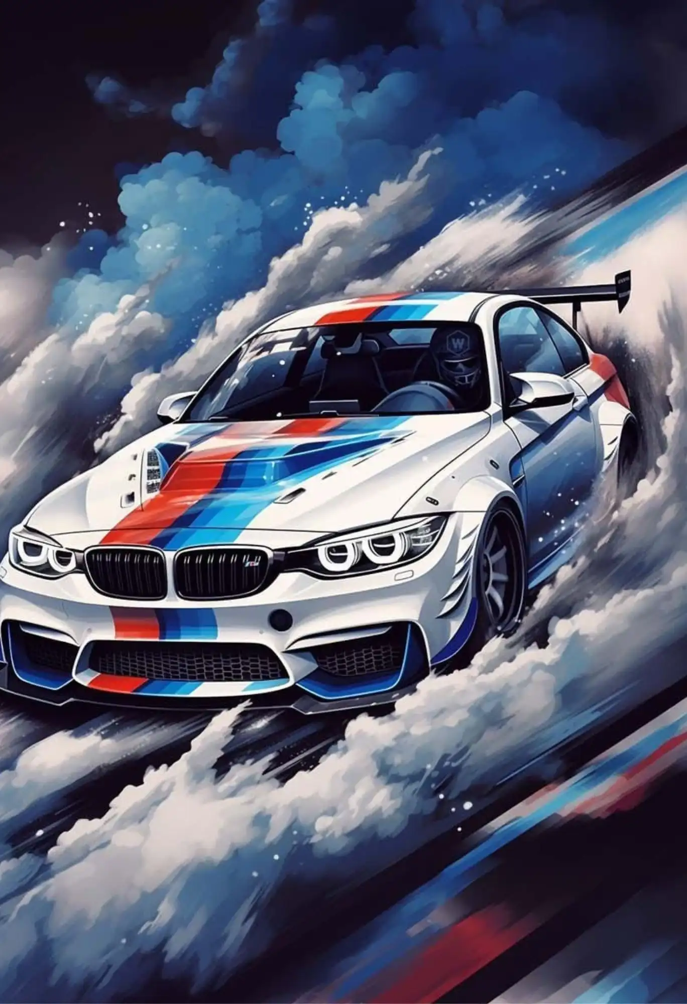 bmw racing car metal poster