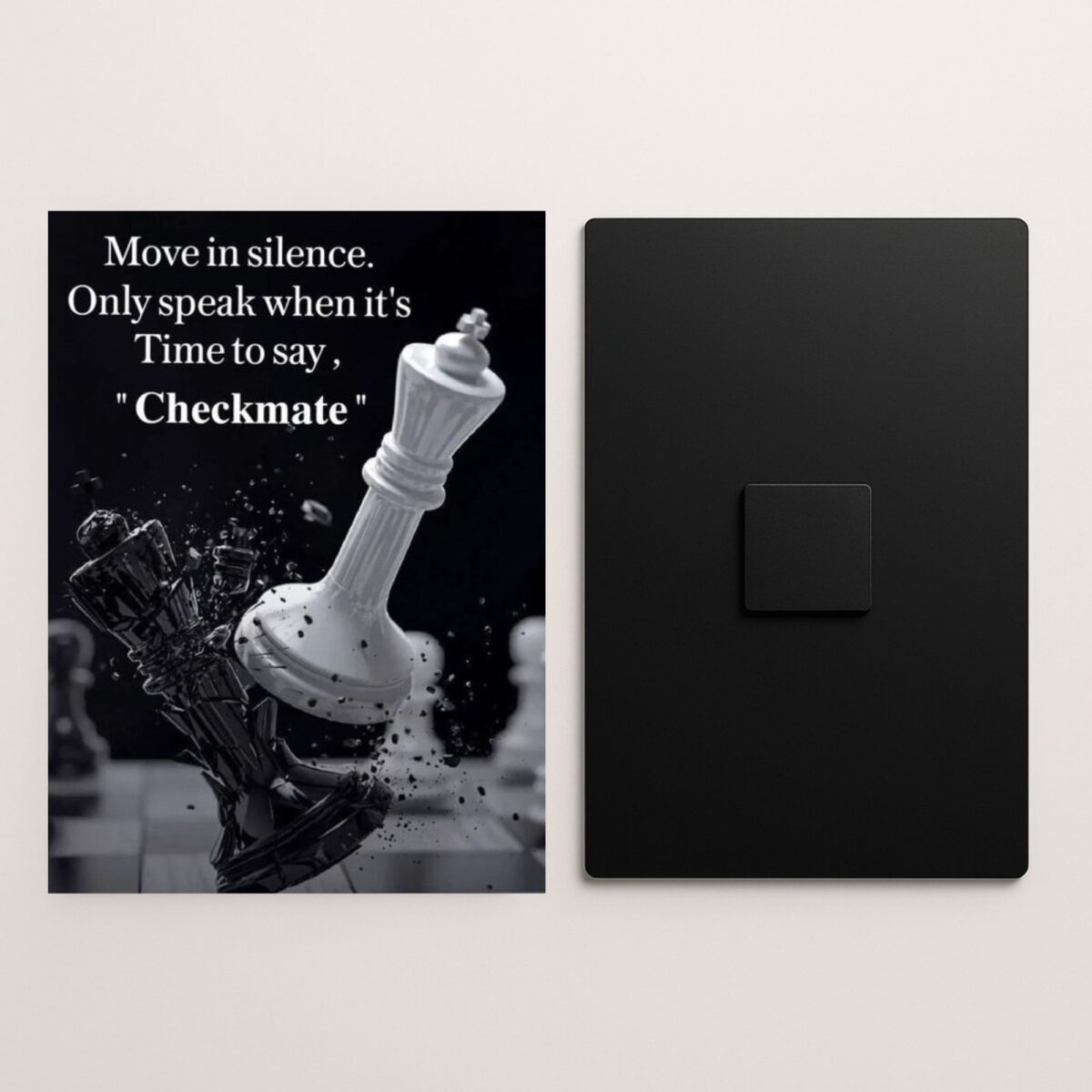 chess quote metal poster front and back preview