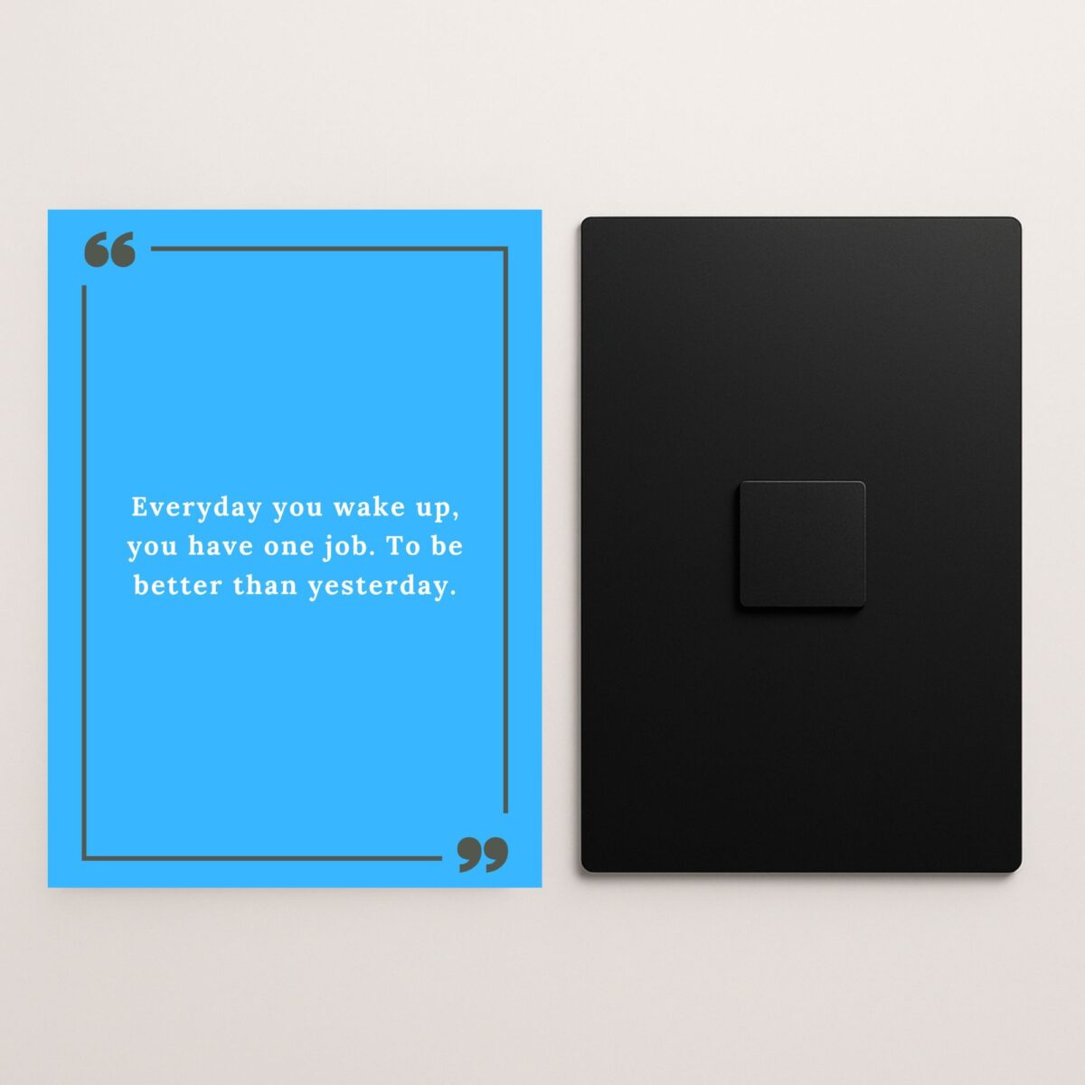 discipline quote metal poster front and back preview