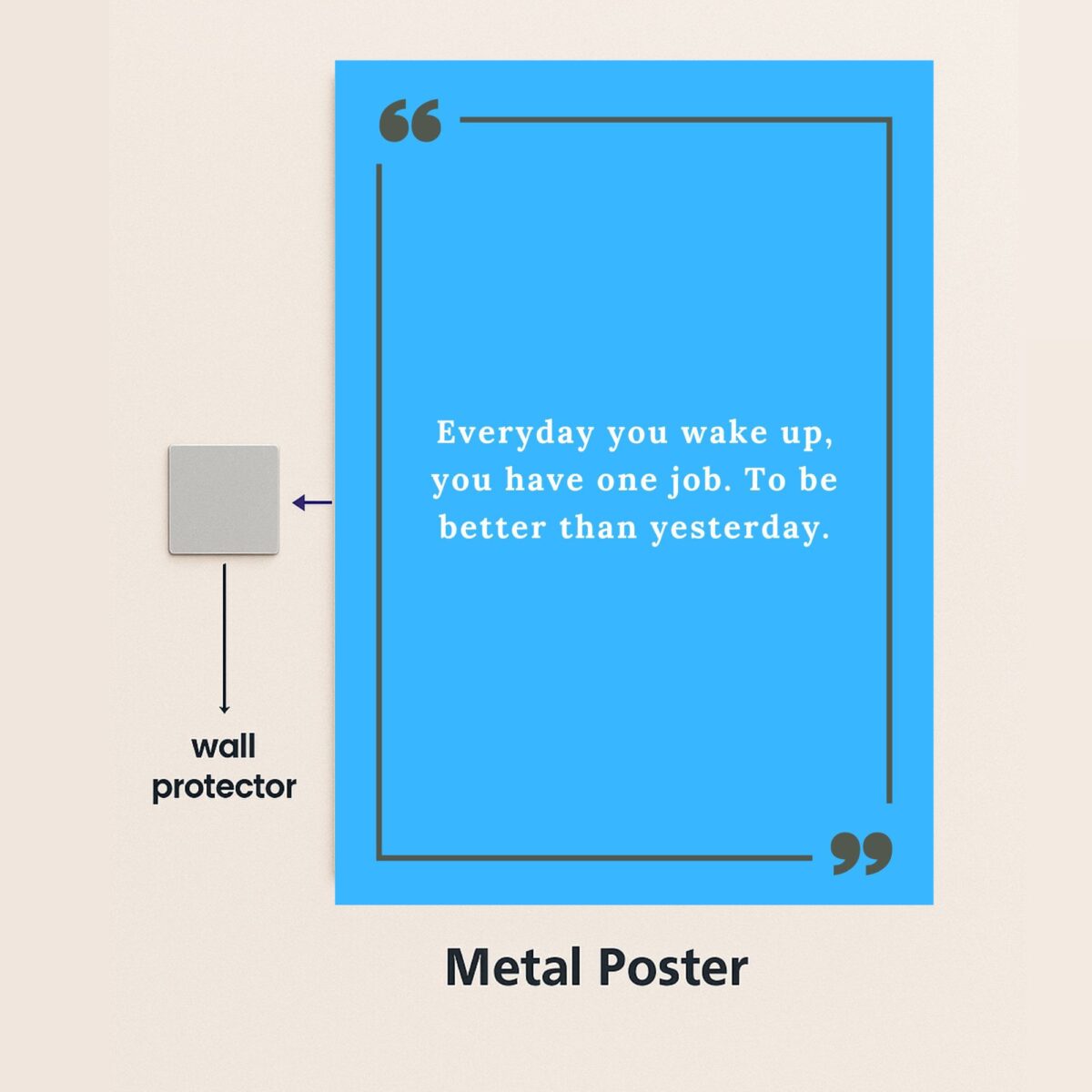discipline quote metal poster with wall protector