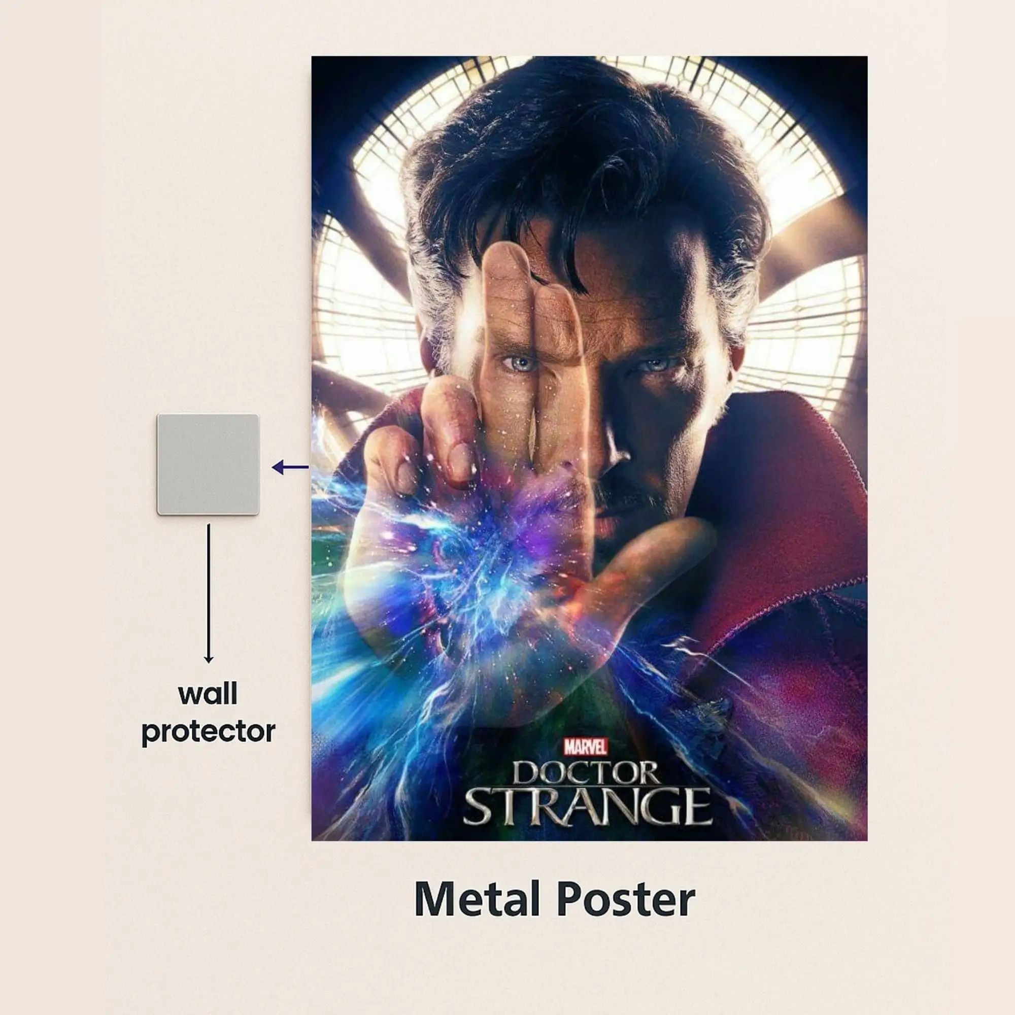 doctor strange movie metal poster with wall protector