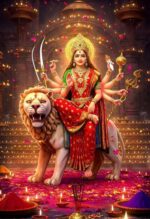 durga maa metal poster