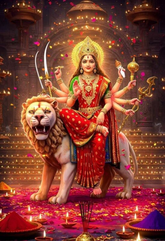 durga maa metal poster