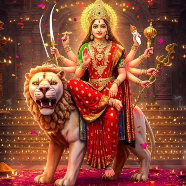 durga maa metal poster