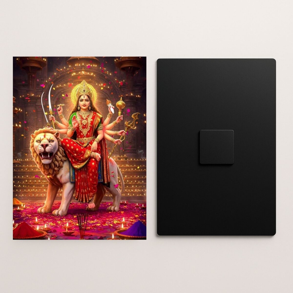 durga maa metal poster front and back preview