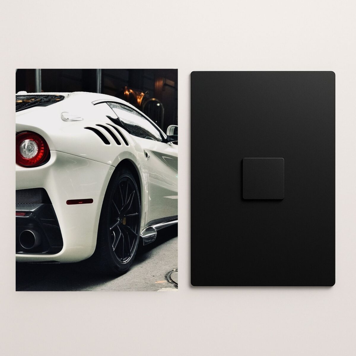 ferrari f12 supercar metal poster front and back preview