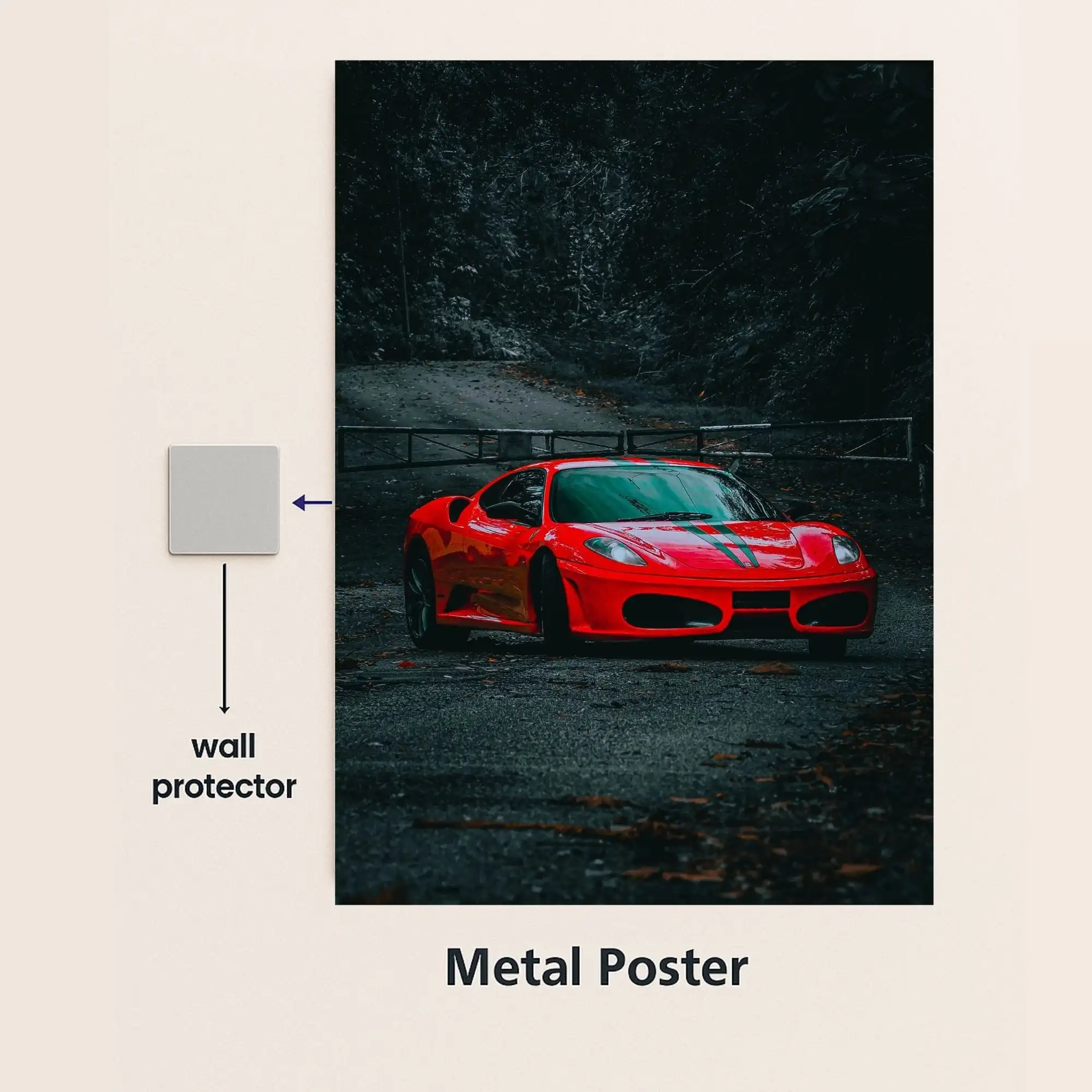 ferrari f430 supercar metal poster with wall protector