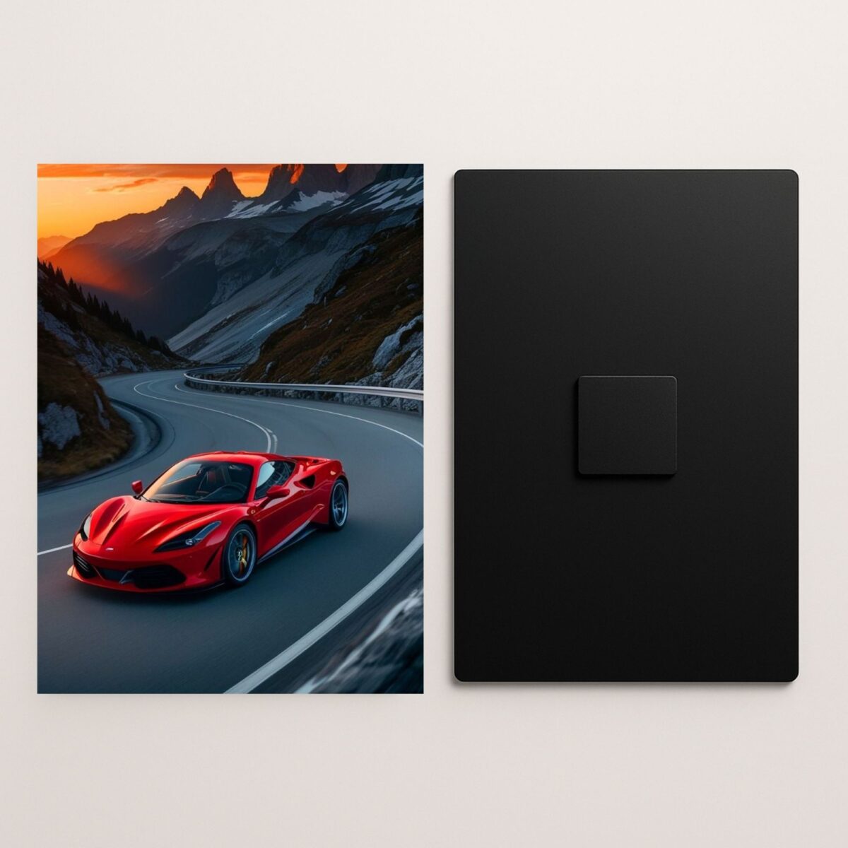 ferrari f8 sports car metal poster front and back preview