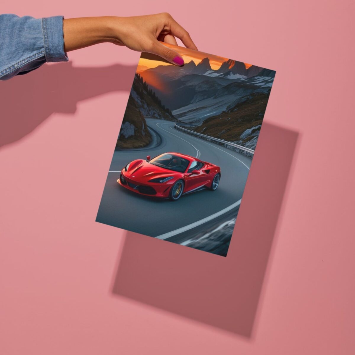 ferrari f8 sports car metal poster preview
