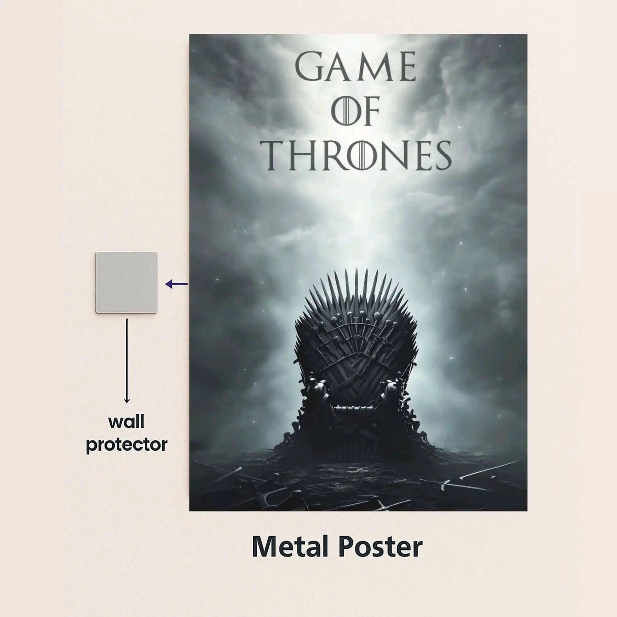 game of thrones metal poster with wall protector