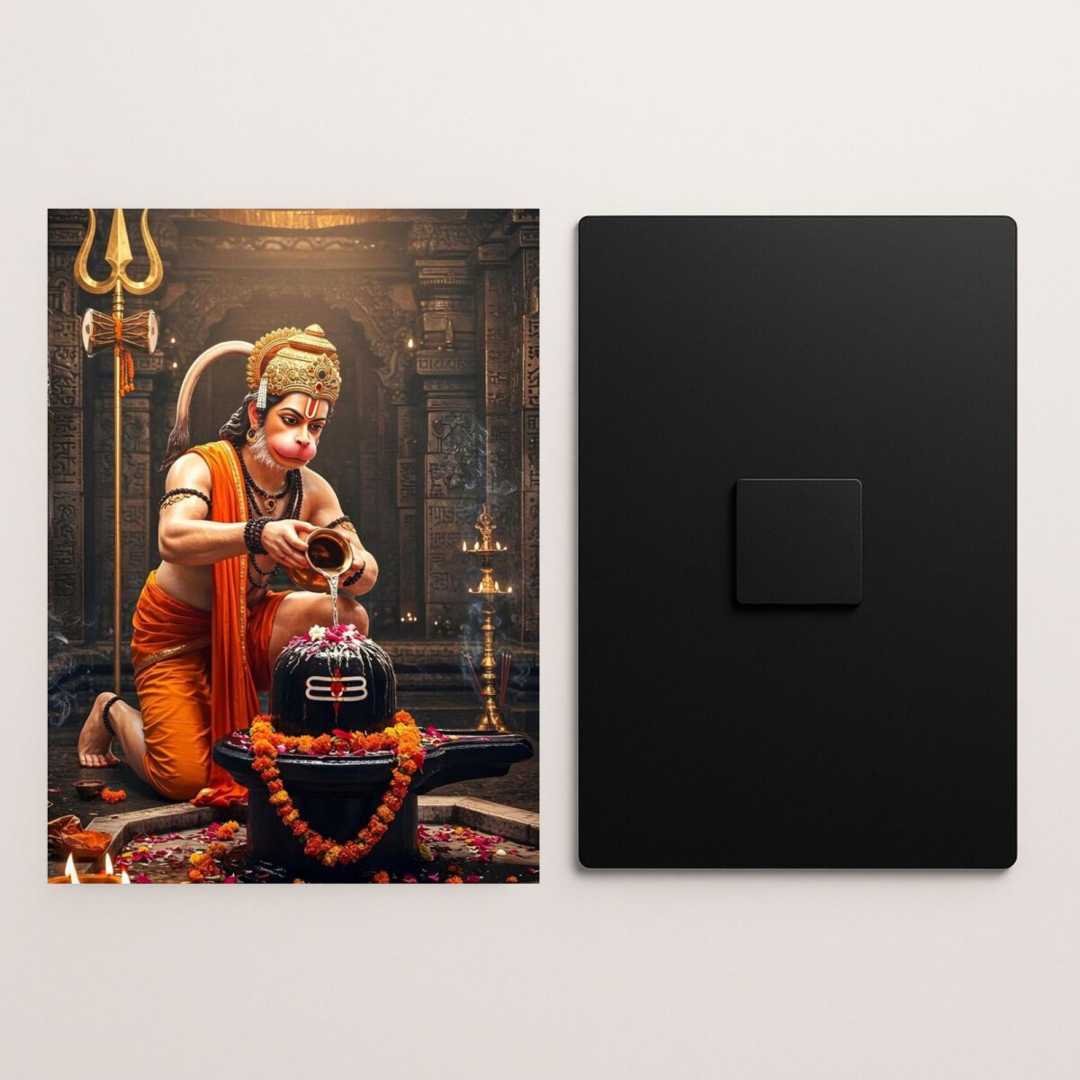 hanuman ji metal poster front and back preview