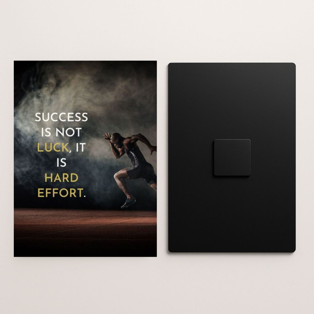 hard work quote metal poster front and back preview